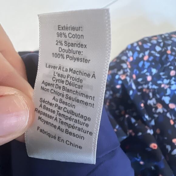 Talbots Floral blue Ombre Sheath Career Dress Size 14 petite scoop neck office - Picture 12 of 13